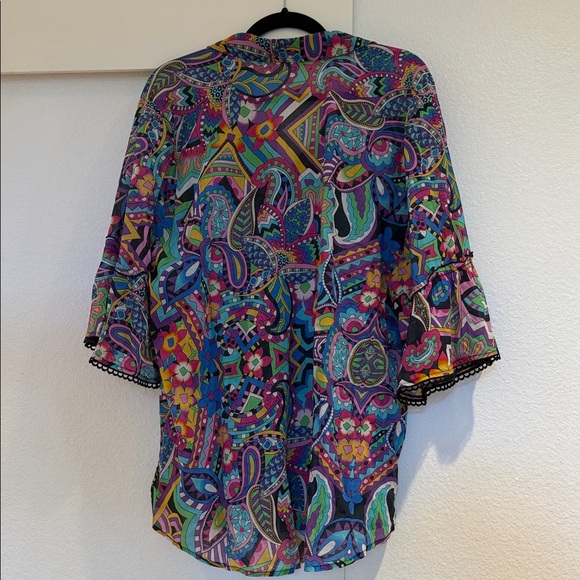 Johnny Was Multicolor Floral Geometric Blouse - Picture 9 of 9